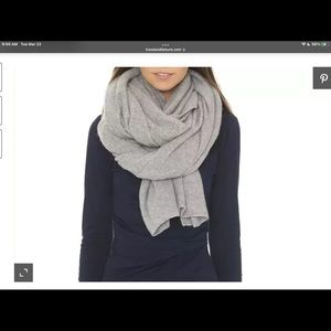 Heather grey Travel Wrap by WHITE+WARREN.   Approx 85" x 40"